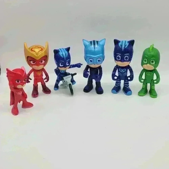 Lot of Six PJ Masks Figures Toys Cat Boys Just Play - Picture 1 of 12